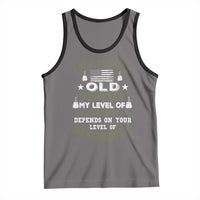 I Am A Grumpy Old Veteran My Level Of Sarcasm Depends On Your Level Of Stupidity Tank Top - Wonder Print Shop
