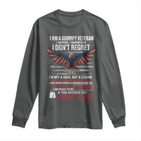 I Am A Grumpy Veteran I Served I Sacrificed I Dont Regret Long Sleeve Shirt American Flag Bald Eagle - Wonder Print Shop