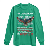 I Am A Grumpy Veteran I Served I Sacrificed I Dont Regret Long Sleeve Shirt American Flag Bald Eagle - Wonder Print Shop