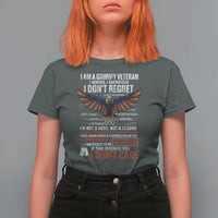 I Am A Grumpy Veteran I Served I Sacrificed I Dont Regret T Shirt For Women American Flag Bald Eagle - Wonder Print Shop