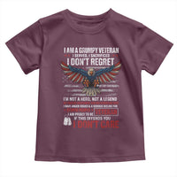 I Am A Grumpy Veteran I Served I Sacrificed I Dont Regret Toddler T Shirt American Flag Bald Eagle - Wonder Print Shop
