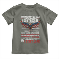 I Am A Grumpy Veteran I Served I Sacrificed I Dont Regret Toddler T Shirt American Flag Bald Eagle - Wonder Print Shop