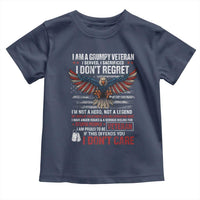 I Am A Grumpy Veteran I Served I Sacrificed I Dont Regret Toddler T Shirt American Flag Bald Eagle - Wonder Print Shop