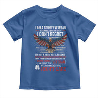 I Am A Grumpy Veteran I Served I Sacrificed I Dont Regret Toddler T Shirt American Flag Bald Eagle - Wonder Print Shop
