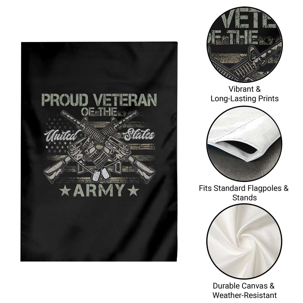 Proud Veteran Of The United States Army Garden Flag USA Flag Camouflage - Wonder Print Shop