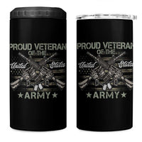 Proud Veteran Of The United States Army 4 in 1 Can Cooler Tumbler USA Flag Camouflage - Wonder Print Shop