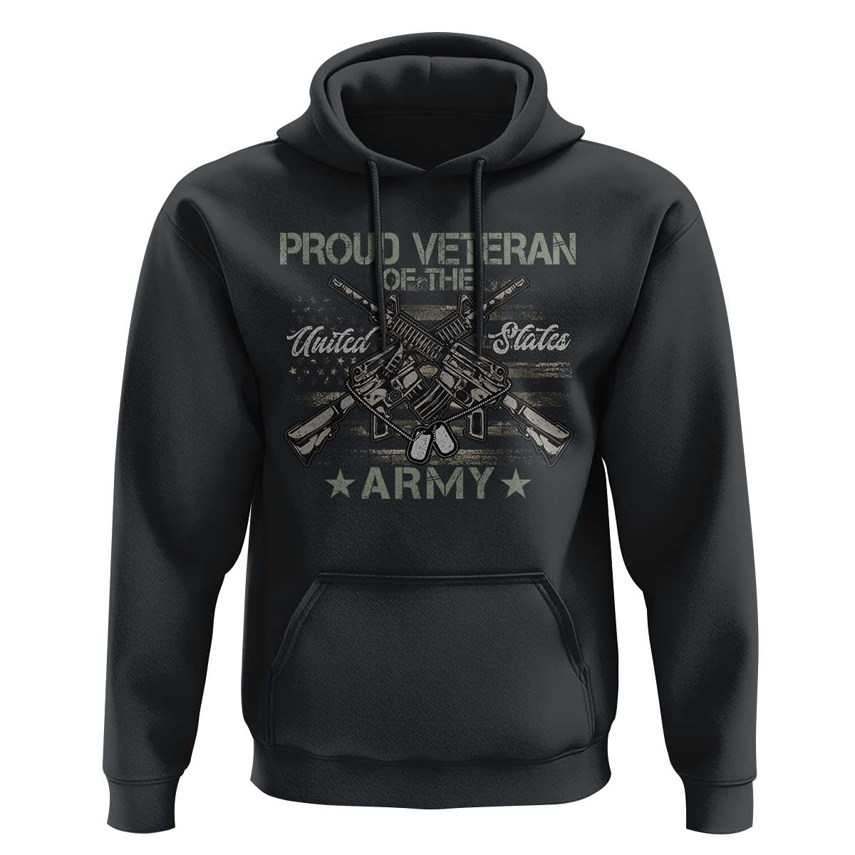 Proud Veteran Of The United States Army Hoodie USA Flag Camouflage - Wonder Print Shop