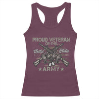 Proud Veteran Of The United States Army Racerback Tank Top USA Flag Camouflage - Wonder Print Shop
