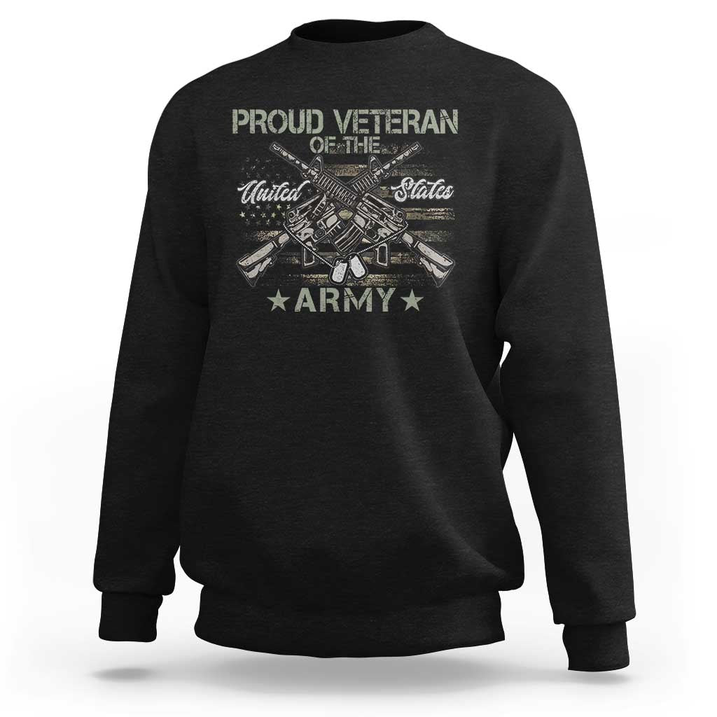 Proud Veteran Of The United States Army Sweatshirt USA Flag Camouflage - Wonder Print Shop