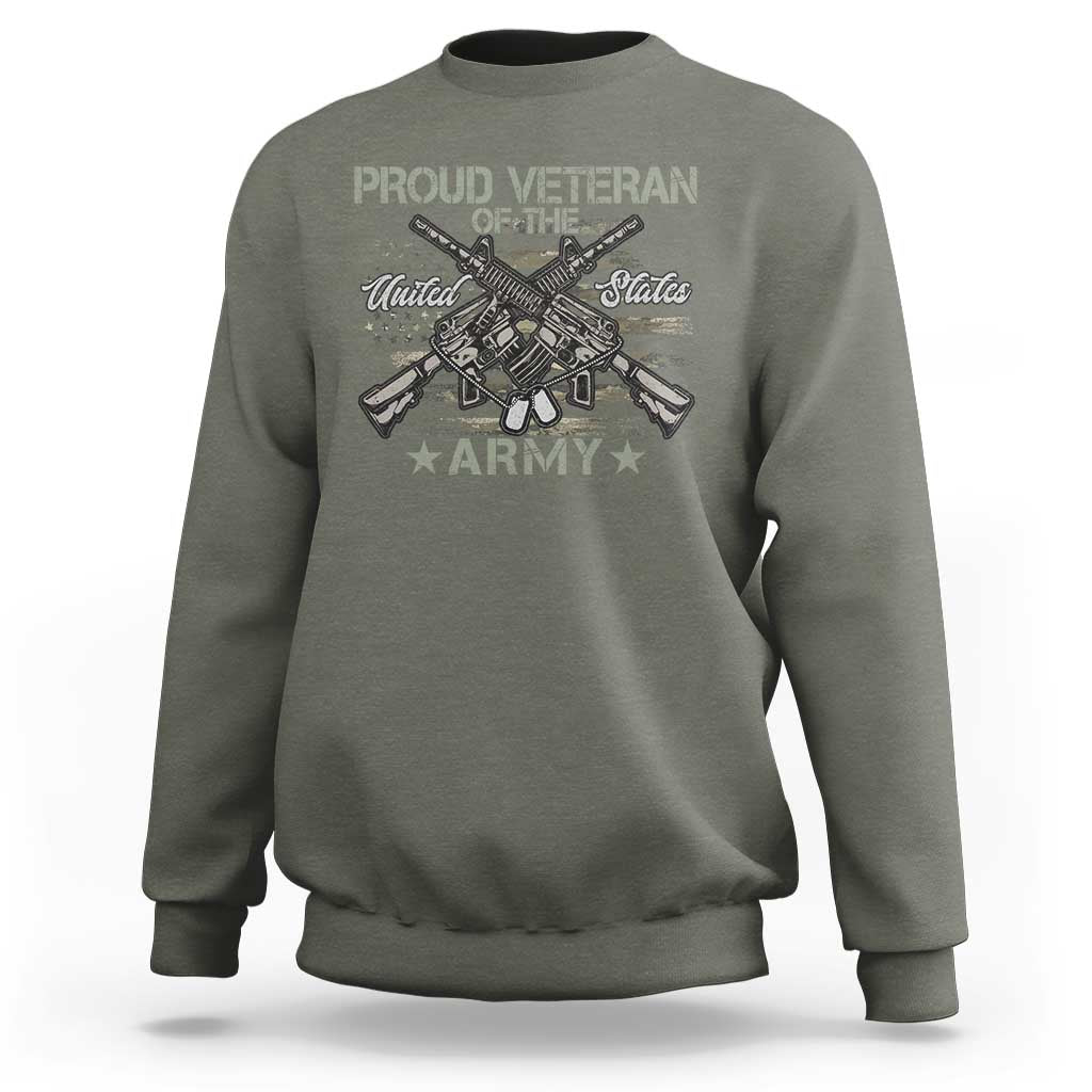 Proud Veteran Of The United States Army Sweatshirt USA Flag Camouflage - Wonder Print Shop