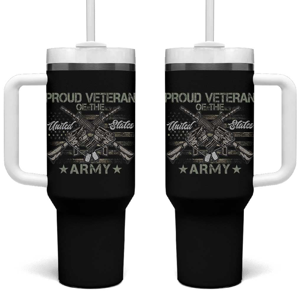 Proud Veteran Of The United States Army Tumbler With Handle USA Flag Camouflage - Wonder Print Shop
