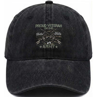 Proud Veteran Of The United States Army Washed Cotton Baseball Cap USA Flag Camouflage