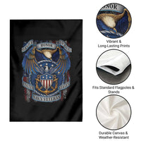 US Navy Veteran Service Honor Sacrifice Garden Flag Vintage Bald Eagle American Flag Anchor - Wonder Print Shop