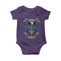 US Navy Veteran Service Honor Sacrifice Baby Onesie Vintage Bald Eagle American Flag Anchor - Wonder Print Shop