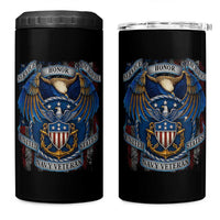 US Navy Veteran Service Honor Sacrifice 4 in 1 Can Cooler Tumbler Vintage Bald Eagle American Flag Anchor - Wonder Print Shop