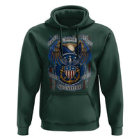US Navy Veteran Service Honor Sacrifice Hoodie Vintage Bald Eagle American Flag Anchor - Wonder Print Shop