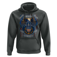 US Navy Veteran Service Honor Sacrifice Hoodie Vintage Bald Eagle American Flag Anchor - Wonder Print Shop