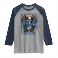 US Navy Veteran Service Honor Sacrifice Raglan Shirt Vintage Bald Eagle American Flag Anchor - Wonder Print Shop