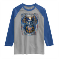 US Navy Veteran Service Honor Sacrifice Raglan Shirt Vintage Bald Eagle American Flag Anchor - Wonder Print Shop