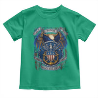 US Navy Veteran Service Honor Sacrifice Toddler T Shirt Vintage Bald Eagle American Flag Anchor - Wonder Print Shop