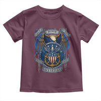 US Navy Veteran Service Honor Sacrifice Toddler T Shirt Vintage Bald Eagle American Flag Anchor - Wonder Print Shop