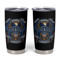 US Navy Veteran Service Honor Sacrifice Tumbler Cup Vintage Bald Eagle American Flag Anchor - Wonder Print Shop