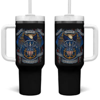 US Navy Veteran Service Honor Sacrifice Tumbler With Handle Vintage Bald Eagle American Flag Anchor - Wonder Print Shop