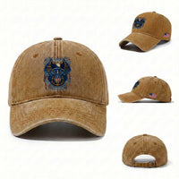 US Navy Veteran Service Honor Sacrifice Washed Cotton Baseball Cap Vintage Bald Eagle American Flag Anchor