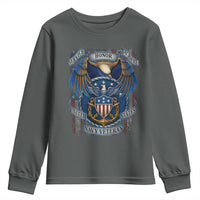 US Navy Veteran Service Honor Sacrifice Youth Sweatshirt Vintage Bald Eagle American Flag Anchor - Wonder Print Shop