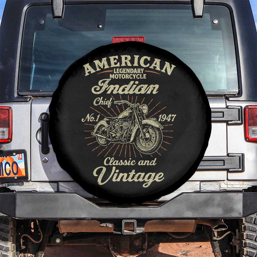 American Legendary Motorcycle Indian Chief Spare Tire Cover Classic And Vintage Bikers Club - Wonder Print Shop