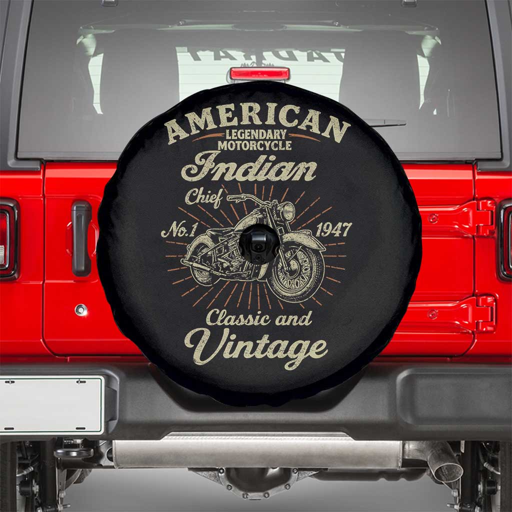 American Legendary Motorcycle Indian Chief Spare Tire Cover Classic And Vintage Bikers Club - Wonder Print Shop