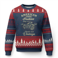 American Legendary Motorcycle Indian Chief Ugly Christmas Sweater Classic And Vintage Bikers Club - Wonder Print Shop