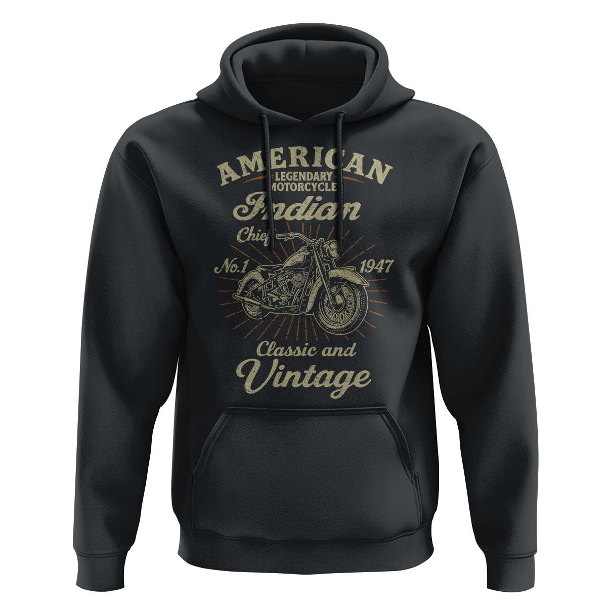 American Legendary Motorcycle Indian Chief Hoodie Classic And Vintage Bikers Club - Wonder Print Shop