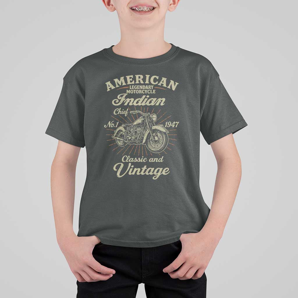 American Legendary Motorcycle Indian Chief T Shirt For Kid Classic And Vintage Bikers Club - Wonder Print Shop