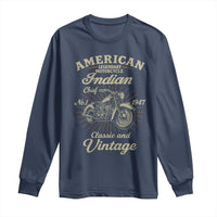American Legendary Motorcycle Indian Chief Long Sleeve Shirt Classic And Vintage Bikers Club - Wonder Print Shop
