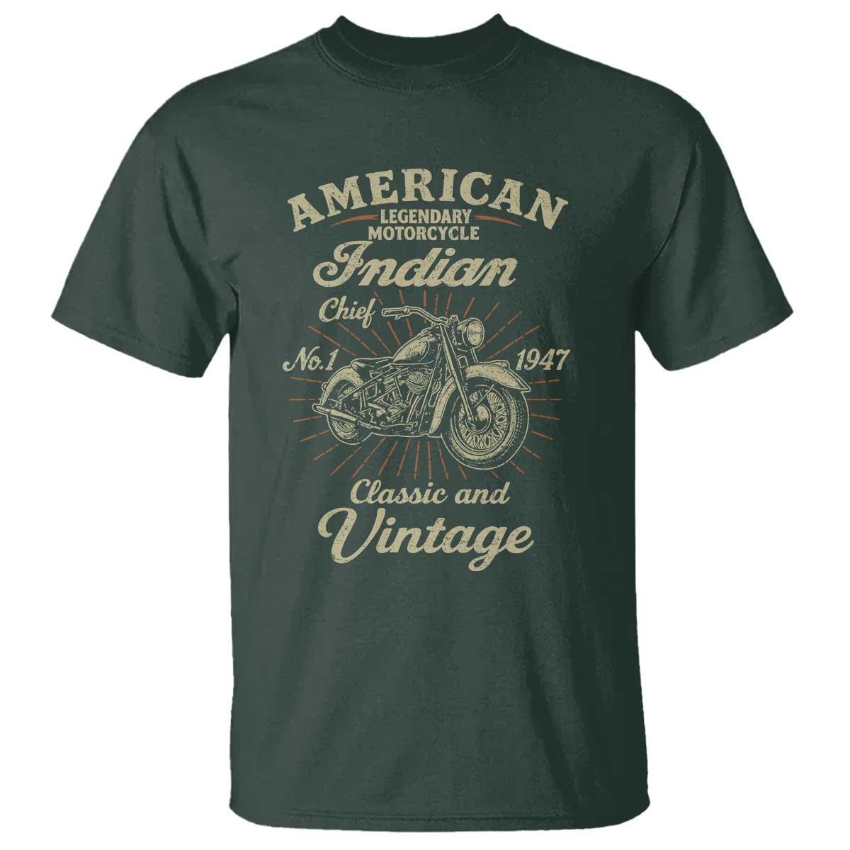 American Legendary Motorcycle Indian Chief T Shirt Classic And Vintage Bikers Club - Wonder Print Shop