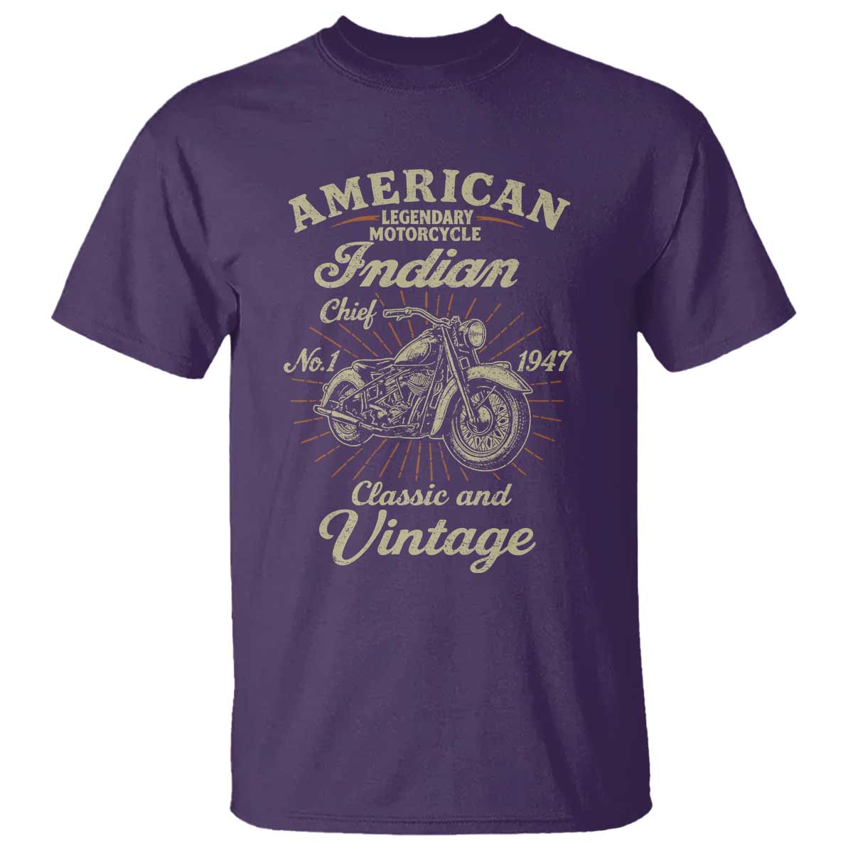 American Legendary Motorcycle Indian Chief T Shirt Classic And Vintage Bikers Club - Wonder Print Shop