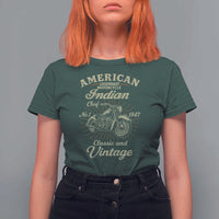 American Legendary Motorcycle Indian Chief T Shirt For Women Classic And Vintage Bikers Club - Wonder Print Shop