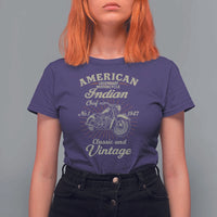 American Legendary Motorcycle Indian Chief T Shirt For Women Classic And Vintage Bikers Club - Wonder Print Shop