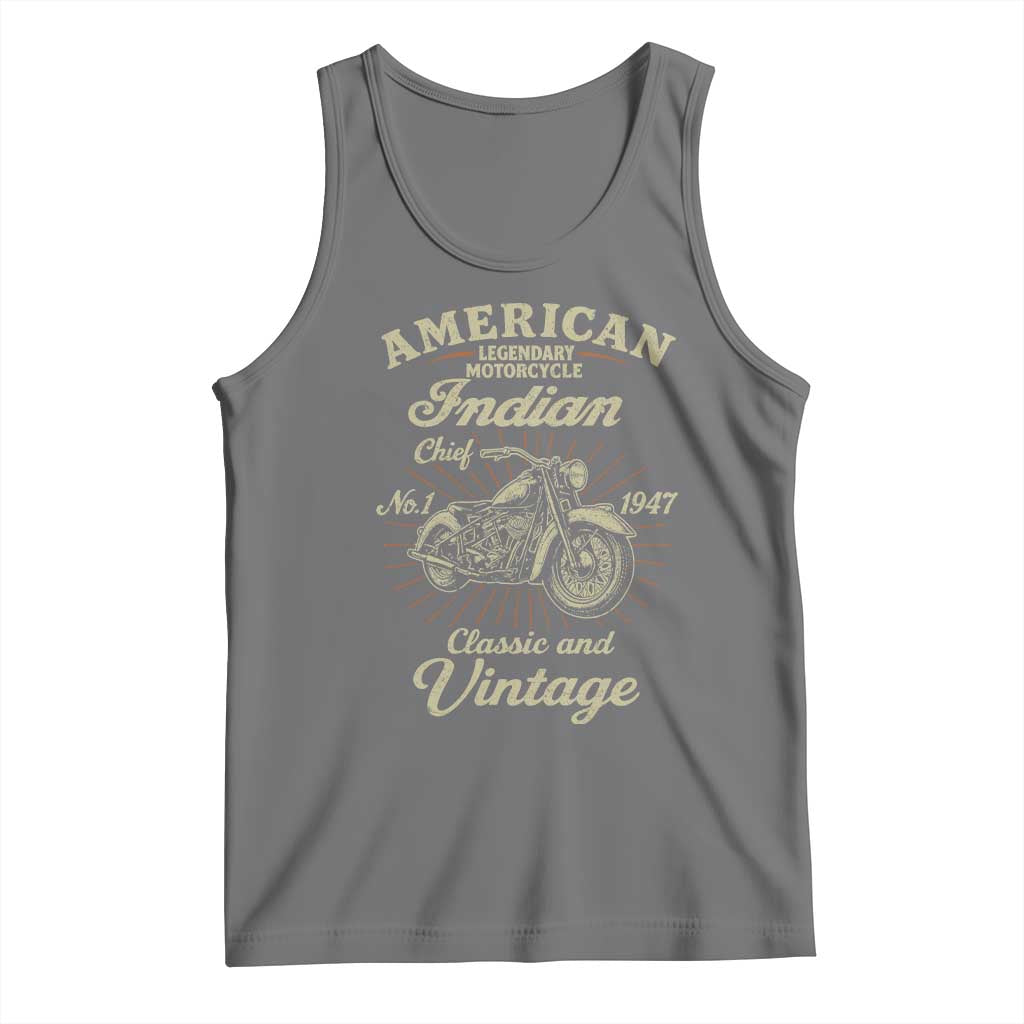 American Legendary Motorcycle Indian Chief Tank Top Classic And Vintage Bikers Club - Wonder Print Shop