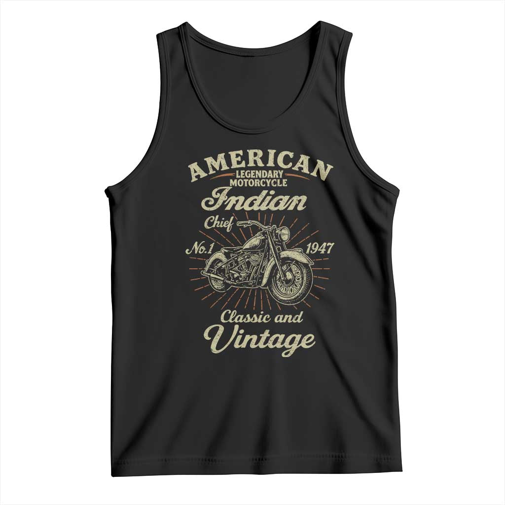 American Legendary Motorcycle Indian Chief Tank Top Classic And Vintage Bikers Club - Wonder Print Shop