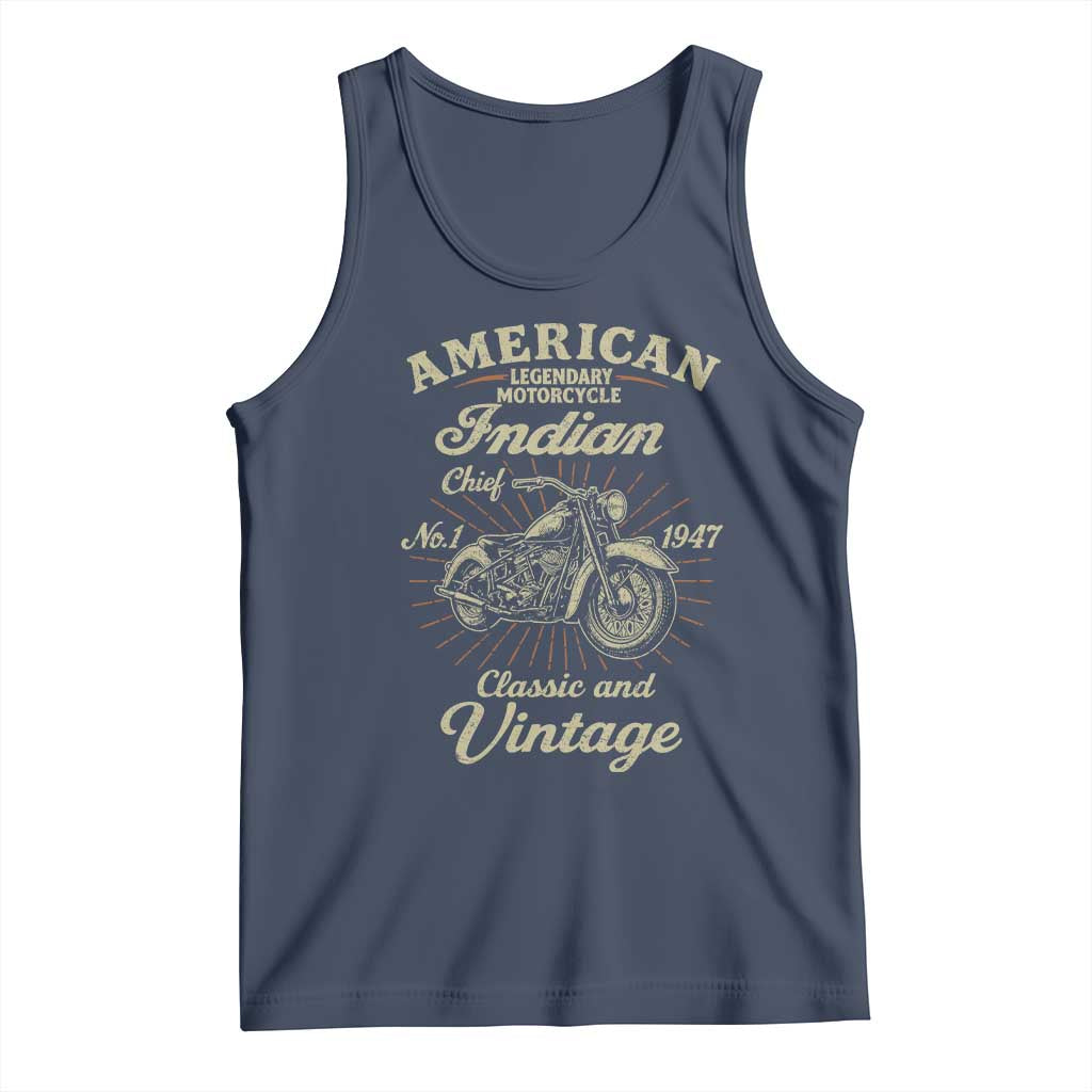 American Legendary Motorcycle Indian Chief Tank Top Classic And Vintage Bikers Club - Wonder Print Shop