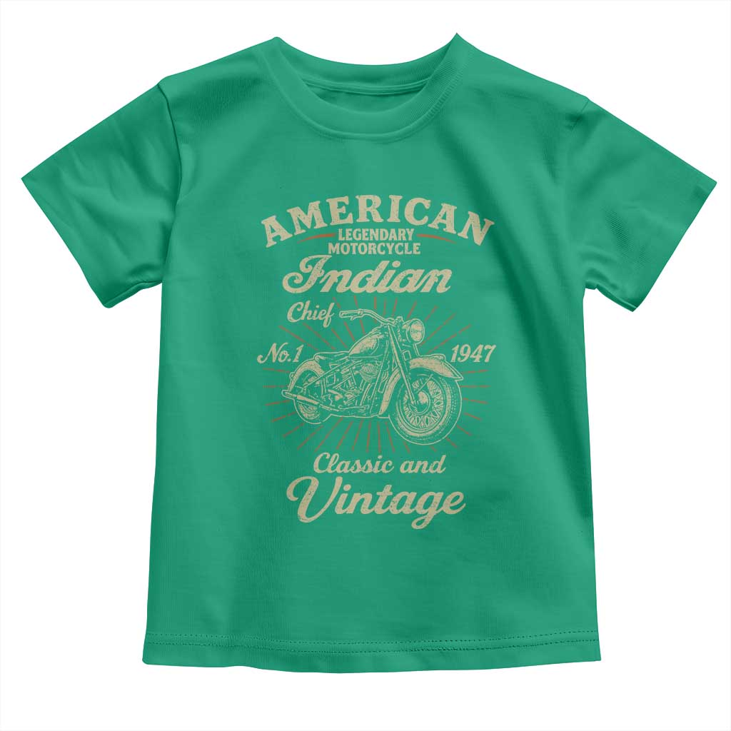 American Legendary Motorcycle Indian Chief Toddler T Shirt Classic And Vintage Bikers Club - Wonder Print Shop