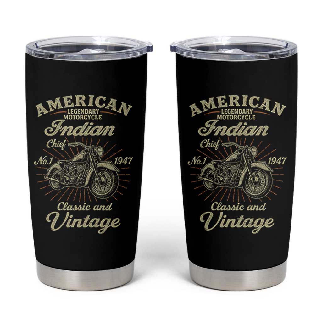 American Legendary Motorcycle Indian Chief Tumbler Cup Classic And Vintage Bikers Club - Wonder Print Shop