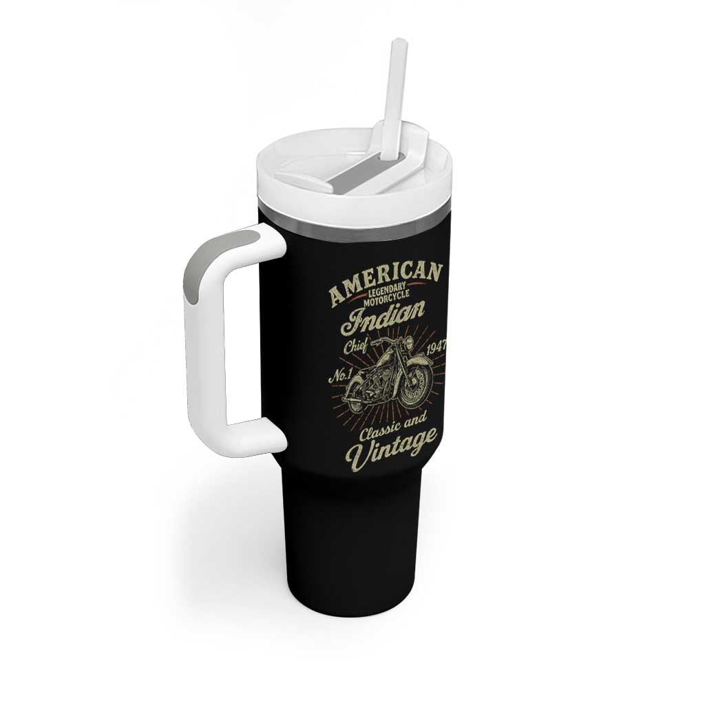 American Legendary Motorcycle Indian Chief Tumbler With Handle Classic And Vintage Bikers Club - Wonder Print Shop