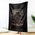 American Legendary Motorcycle Indian Biker Club Throw Blanket Vintage Native American Skull Chief - Wonder Print Shop