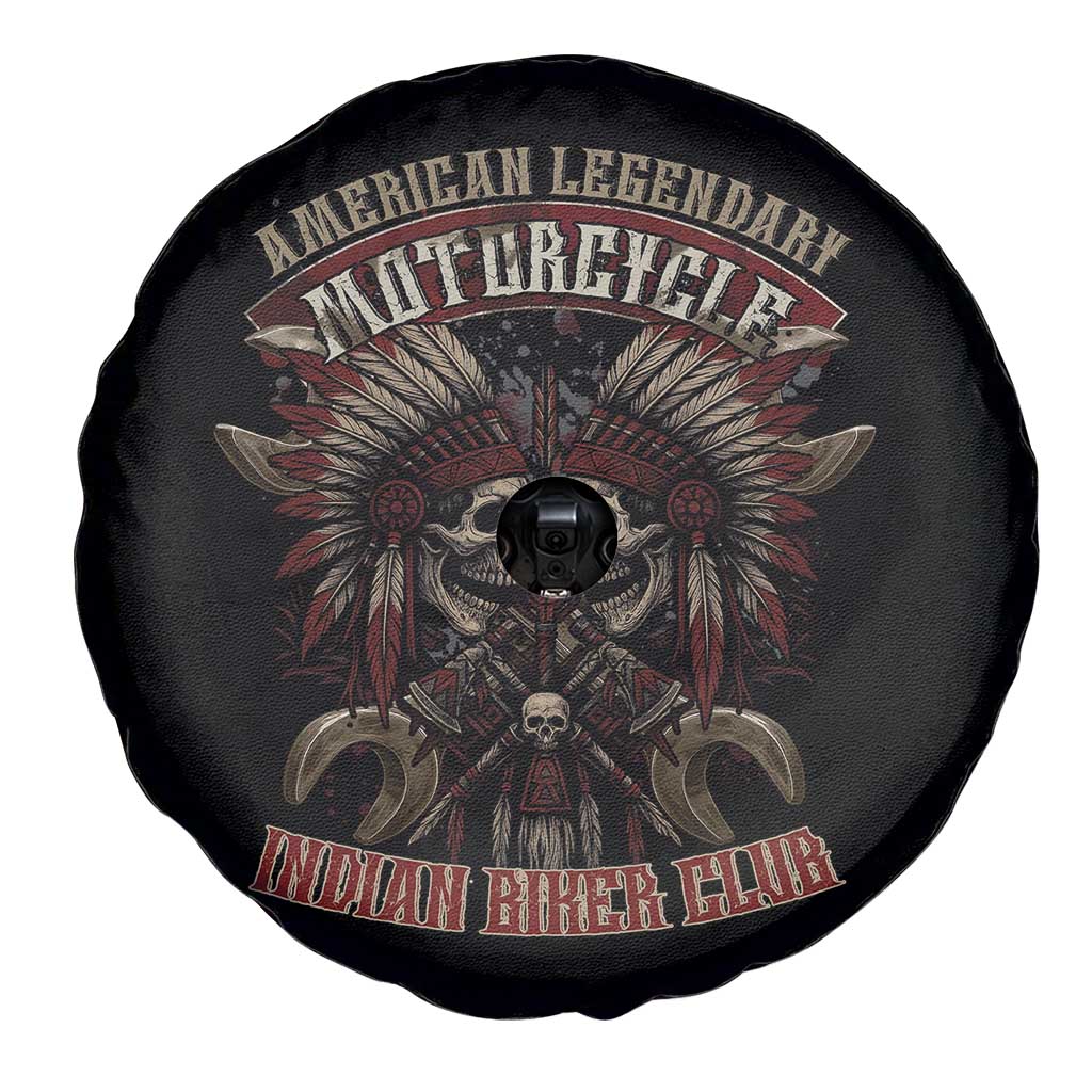 American Legendary Motorcycle Indian Biker Club Spare Tire Cover Vintage Native American Skull Chief - Wonder Print Shop