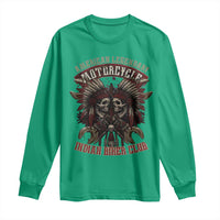 American Legendary Motorcycle Indian Biker Club Long Sleeve Shirt Vintage Native American Skull Chief - Wonder Print Shop