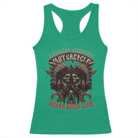 American Legendary Motorcycle Indian Biker Club Racerback Tank Top Vintage Native American Skull Chief - Wonder Print Shop
