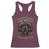 American Legendary Motorcycle Indian Biker Club Racerback Tank Top Vintage Native American Skull Chief - Wonder Print Shop